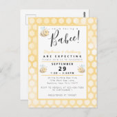 ビーウォーター色ベビーシャワー招待状 ポストカード (正面/裏面)