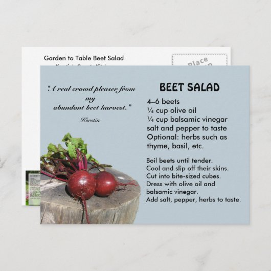 ビーエサラダレシピはがき ポストカード (正面/裏面)