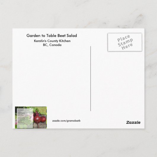 ビーエサラダレシピはがき ポストカード (裏面)
