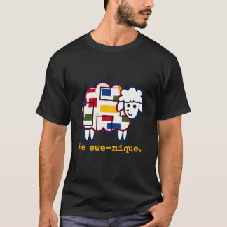 ビーエニケ野球モダン幾何学芸術羊 Tシャツ