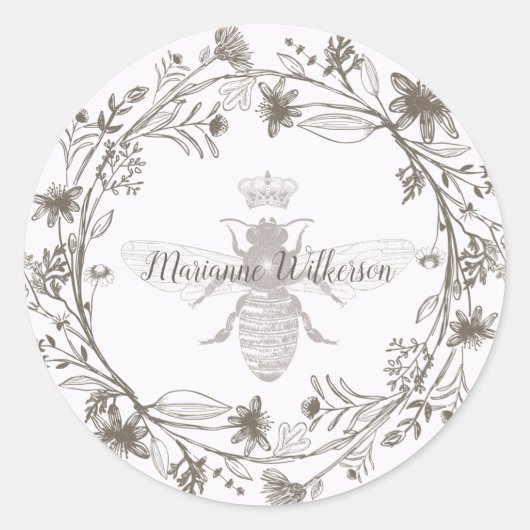 ビーエレガントとクラウンの名前 ラウンドシール (正面)