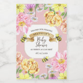 ビーエレガントとワイルドフラワーの赤ちゃんシャワーが好き ワインラベル (シングルラベル)