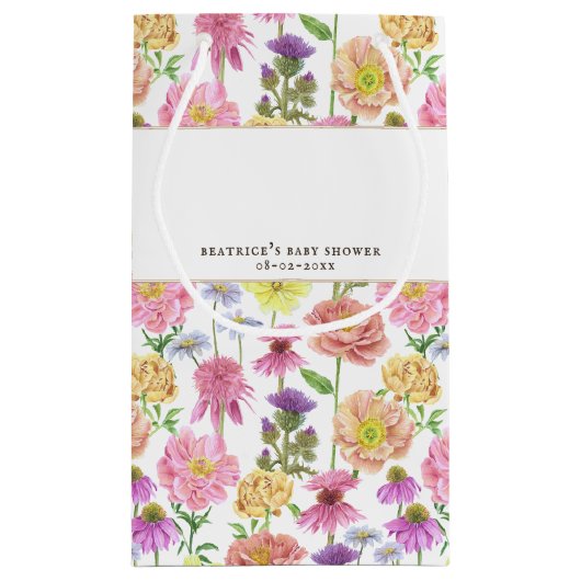 ビーエレガントとワイルドフラワーベイビーシャワーバッグ スモールペーパーバッグ (裏面)