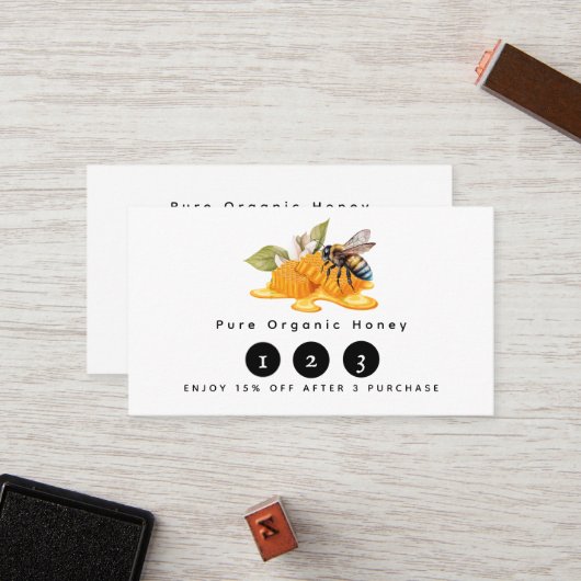 ビーエレガントチ付きミツバチ ロイヤリティカード (正面/裏面インサイチュ)