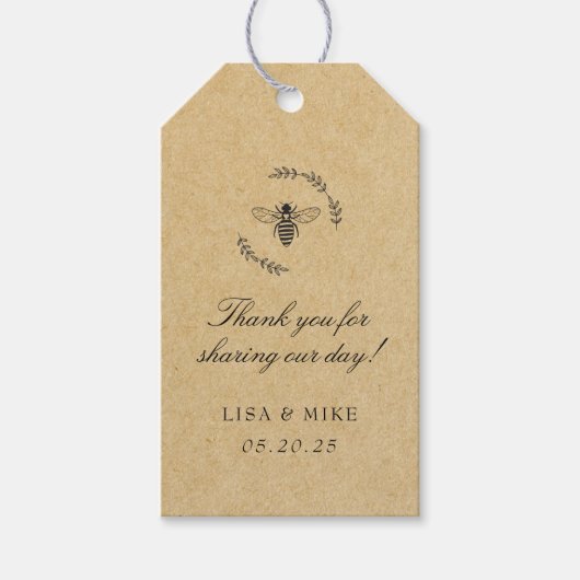 ビーエレガントト結婚式の引き出物ありがとうクラフト ギフトタグ (正面)