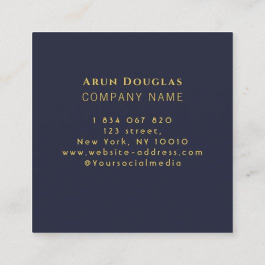 ビーエレガントロゴビー養蜂ネイビーブルー スクエア名刺 (裏面)