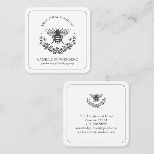 ビーエレガントローレルガーデナーランドスキャパー スクエア名刺 (正面/裏面)