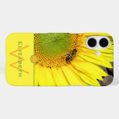 ビーオンサンフラワーイニシャルレターモノグラム Case-Mate iPhoneケース (裏面 (横))