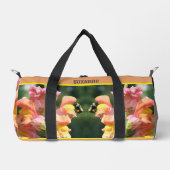 ビーオンスナップドラゴンパーソナライズされた花 ダッフルバッグ (正面)