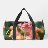 ビーオンスナップドラゴンパーソナライズされた花 ダッフルバッグ (裏面)