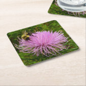 ビーオンチスルフラワー自然 スクエアペーパーコースター (アングル)