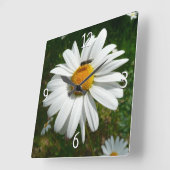 ビーオンデイジーアラスカ夏自然写真 スクエア壁時計 (傾斜)