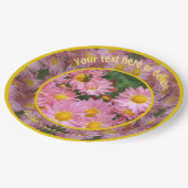 ビーオンデイジーフラワーズ自然パーソナライズされたパーティー ペーパープレート (アングル)