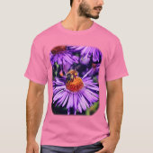 ビーオンパープルアスター花自然 Tシャツ (正面)