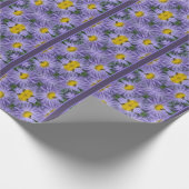 ビーオンパープルフラワーズ自然抽象芸術 ラッピングペーパー (角)