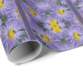 ビーオンパープルフラワーズ自然抽象芸術 ラッピングペーパー (ロールコーナー)
