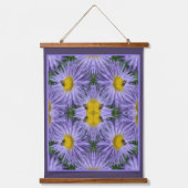 ビーオンパープルフラワーズ自然抽象芸術 吊り下げ型タペストリー (正面)