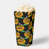 ビーオンヒマワリ花柄デザインブラック フェイバーボックス (はじけた状態)