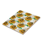 ビーオンヒマワリ花柄デザイン タイル (側面)