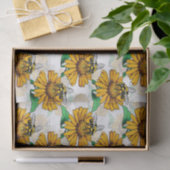 ビーオンヒマワリ花柄デザイン 薄葉紙 (ギフト)