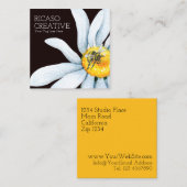 ビーオンフラワーカスタムパーソナライズされた水彩 スクエア名刺 (正面/裏面)