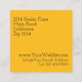 ビーオンフラワーカスタムパーソナライズされた水彩 スクエア名刺 (裏面)