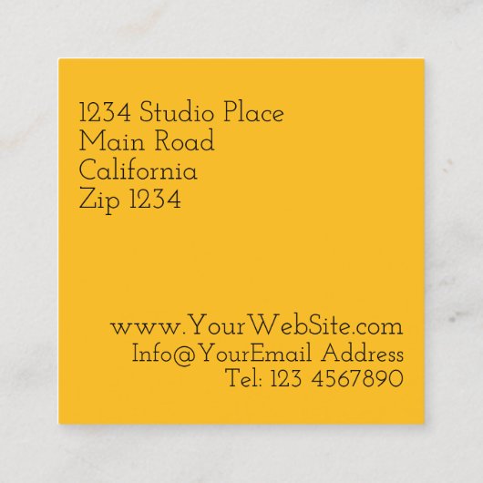 ビーオンフラワーカスタムパーソナライズされた水彩 スクエア名刺 (裏面)