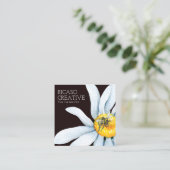 ビーオンフラワーカスタムパーソナライズされた水彩 スクエア名刺 (スタンド正面)