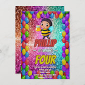 ビーカスタムキャラクター誕生日招待状 招待状 (正面/裏面)