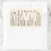 ビーカスタム金ゴールド付き大型ハチミツ栄養ラベル 長方形シール (バッグ)