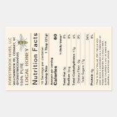 ビーカスタム金ゴールド付き大型ハチミツ栄養ラベル 長方形シール (正面)
