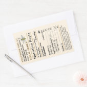 ビーカスタム金ゴールド付き大型ハチミツ栄養ラベル 長方形シール (封筒)