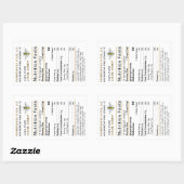 ビーカスタム金ゴールド付き大型ハチミツ栄養ラベル 長方形シール (シート)