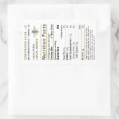 ビーカスタム金ゴールド付き大型ハチミツ栄養ラベル 長方形シール (バッグ)