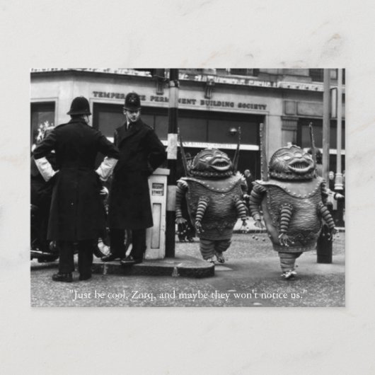 ビーカッコいいエイリアンズハロウィンはがき ポストカード (正面)