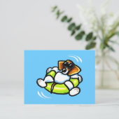 ビーカッコいいガールプールフロートオフリーシュアート™ ポストカード (スタンド正面)