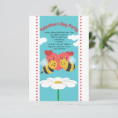 ビーカップルキッズバレンタインデーパーティの招待状 招待状 (スタンド正面)