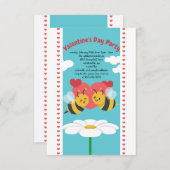 ビーカップルキッズバレンタインデーパーティの招待状 招待状 (正面/裏面)