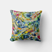 ビーカラフルブルズモザイクアート クッション (正面)