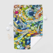 ビーカラフルブルズモザイクアート ゴルフタオル (インサイチュ)