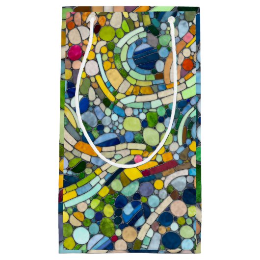 ビーカラフルブルズモザイクアート スモールペーパーバッグ (正面)