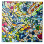 ビーカラフルブルズモザイクアート タイル (正面)