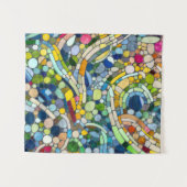 ビーカラフルブルズモザイクアート タペストリー (正面(横))