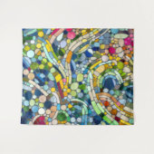 ビーカラフルブルズモザイクアート タペストリー (正面(横))