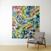ビーカラフルブルズモザイクアート タペストリー (インサイチュ)