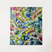 ビーカラフルブルズモザイクアート タペストリー (正面)