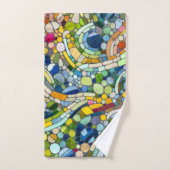 ビーカラフルブルズモザイクアート バスタオルセット (ハンドタオル)