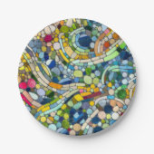ビーカラフルブルズモザイクアート ペーパープレート (正面)