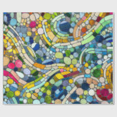 ビーカラフルブルズモザイクアート ラッピングペーパー (フラット)