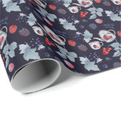 ビーカラフルリ、ティーポット、ネイビーブルーのカップ ラッピングペーパー (ロールコーナー)